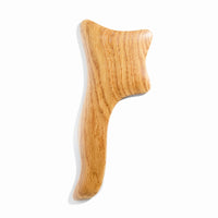 Wooden body massage tool with curved ergonomic shape for muscle relief